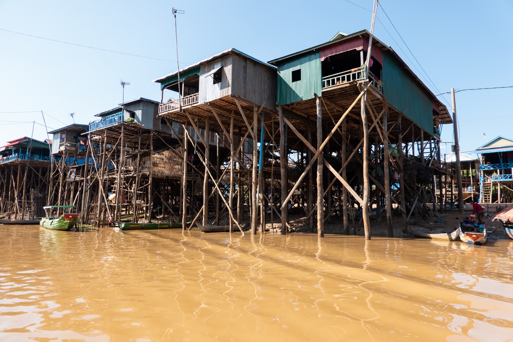 Кампонг-Плук и закат на Тонлесапе