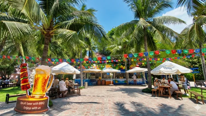 Food street and dining area near Ocean Square for Kitchen Rhythm