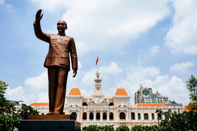 Statue of ho chi minh in downtown saigon vietnam 2022 03 04 02 37 19 utc